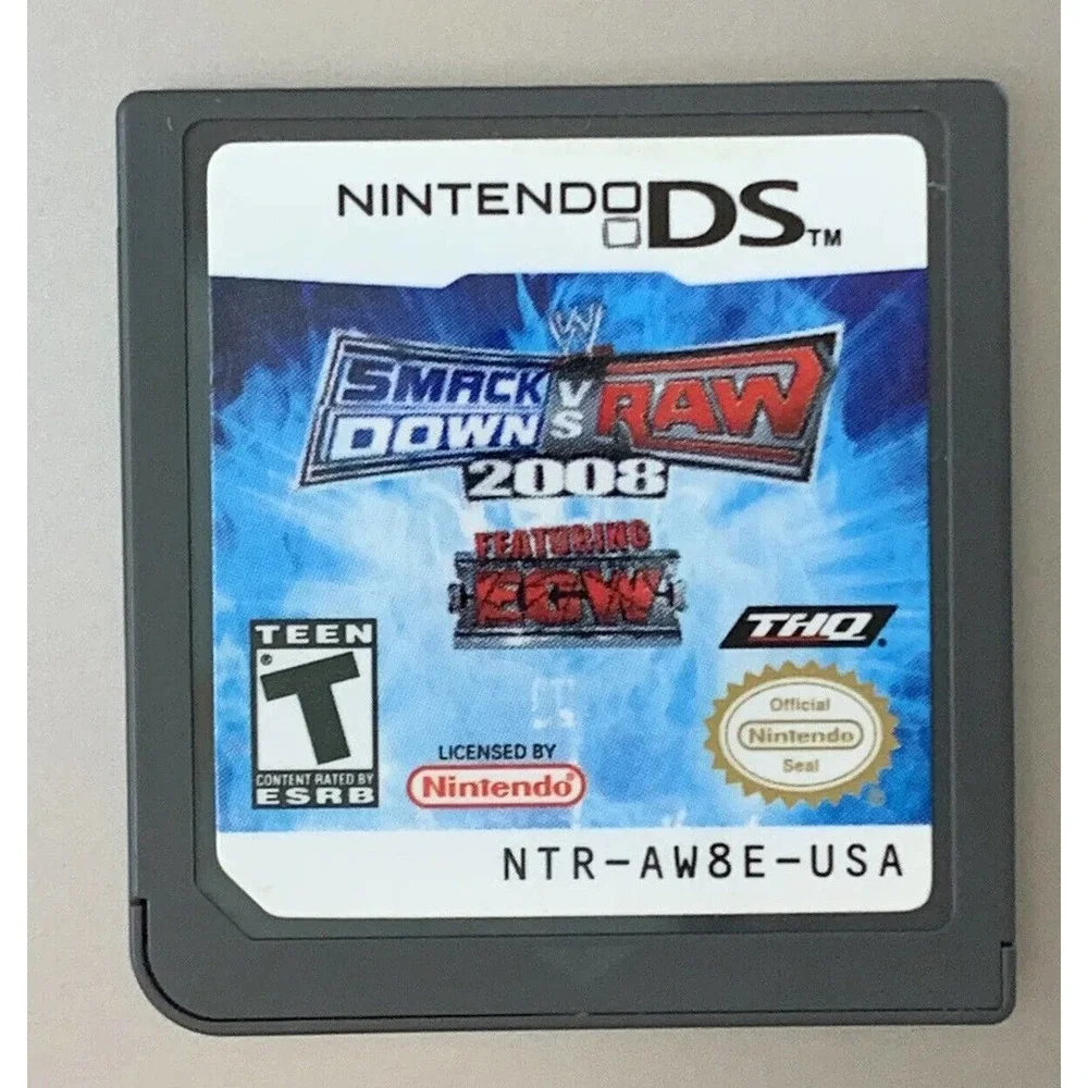 Nintendo DS Game CARTS LOT (3) FIFA 08 + SMACKDOWN vs RAW + Naruto Ninja Council